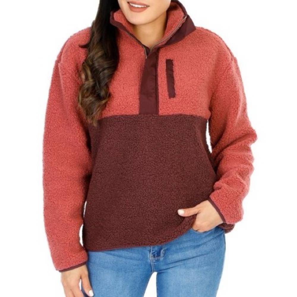 Avalanche Outdoor Women's Pullover Teddy Fleece 1/2 Zip Insulated Size Small NWT